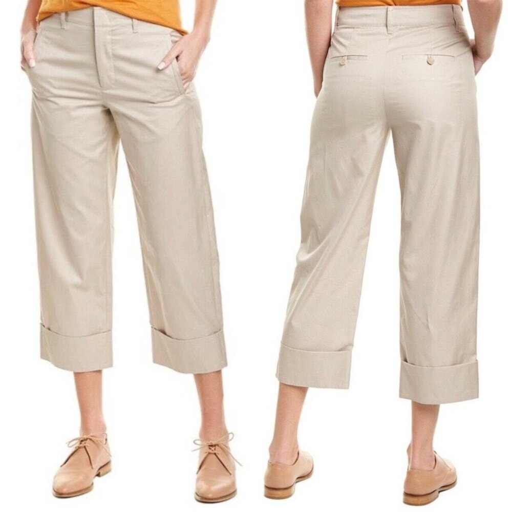 Vince Cuffed Wide Straight Leg Pants in Marble Size 4 EUC